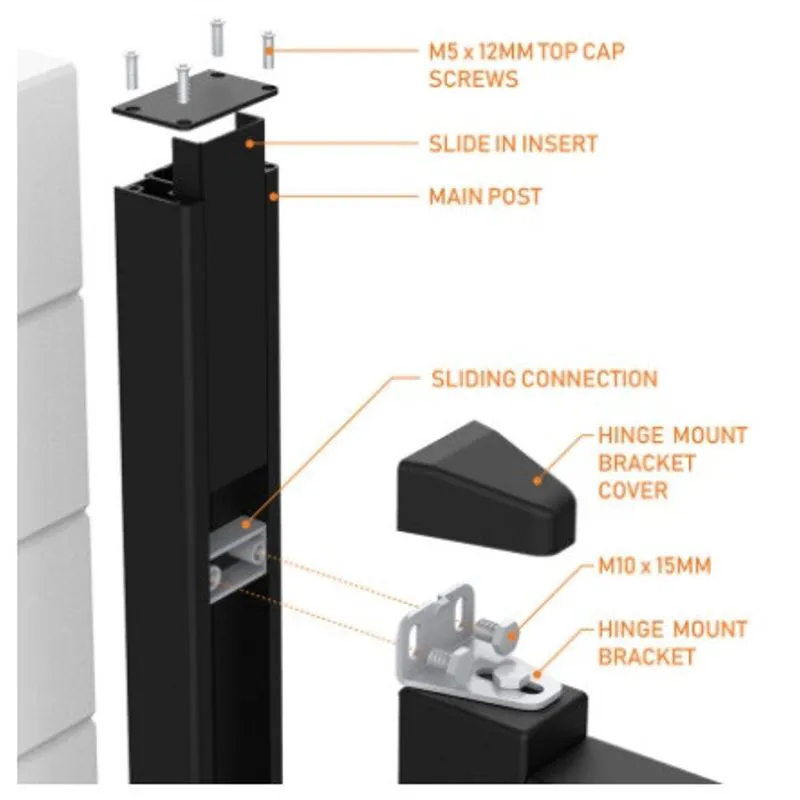 Reciever Posts Fully Finished Aluminium Surface/Sunken Pedestrian Gate Receiver Post ...