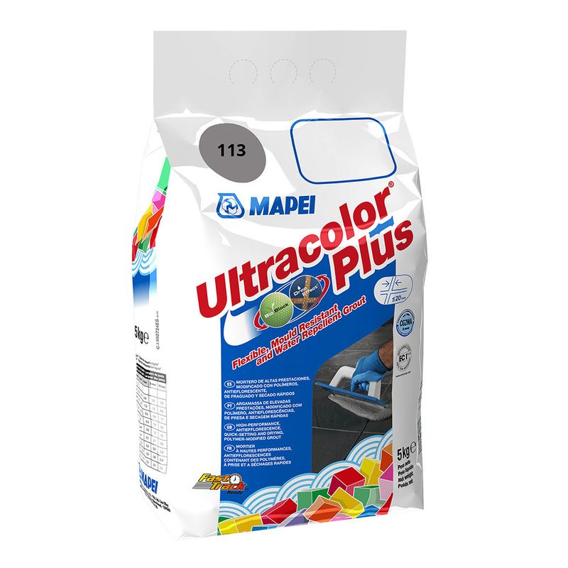 Mapei Ultracolor Plus 113 Cement Grey Wall & Floor Grout - 5kg | Tile ...