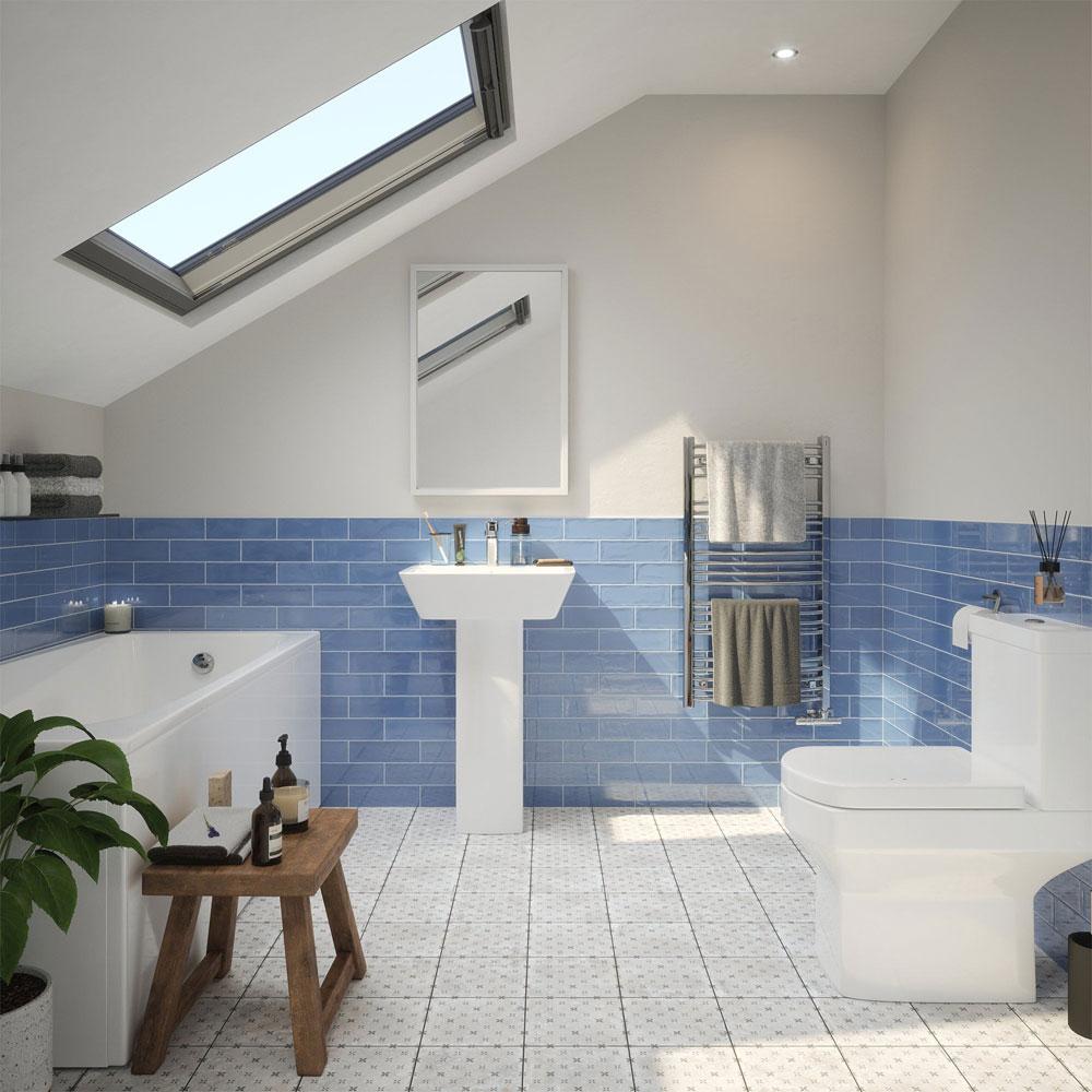 marsden blue gloss glazed ceramic wall tile single tile
