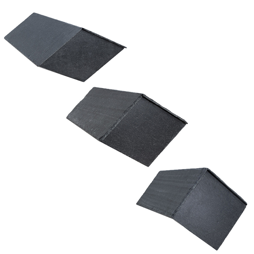 Mayan RealRidge Natural Slate Overlap Graphite Block End