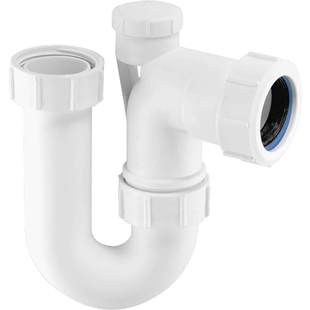 Mcalpine White 75Mm Tubular Anti-Siphon Seal P Trap - 1 1/4 Inch Plastic Polypropylene