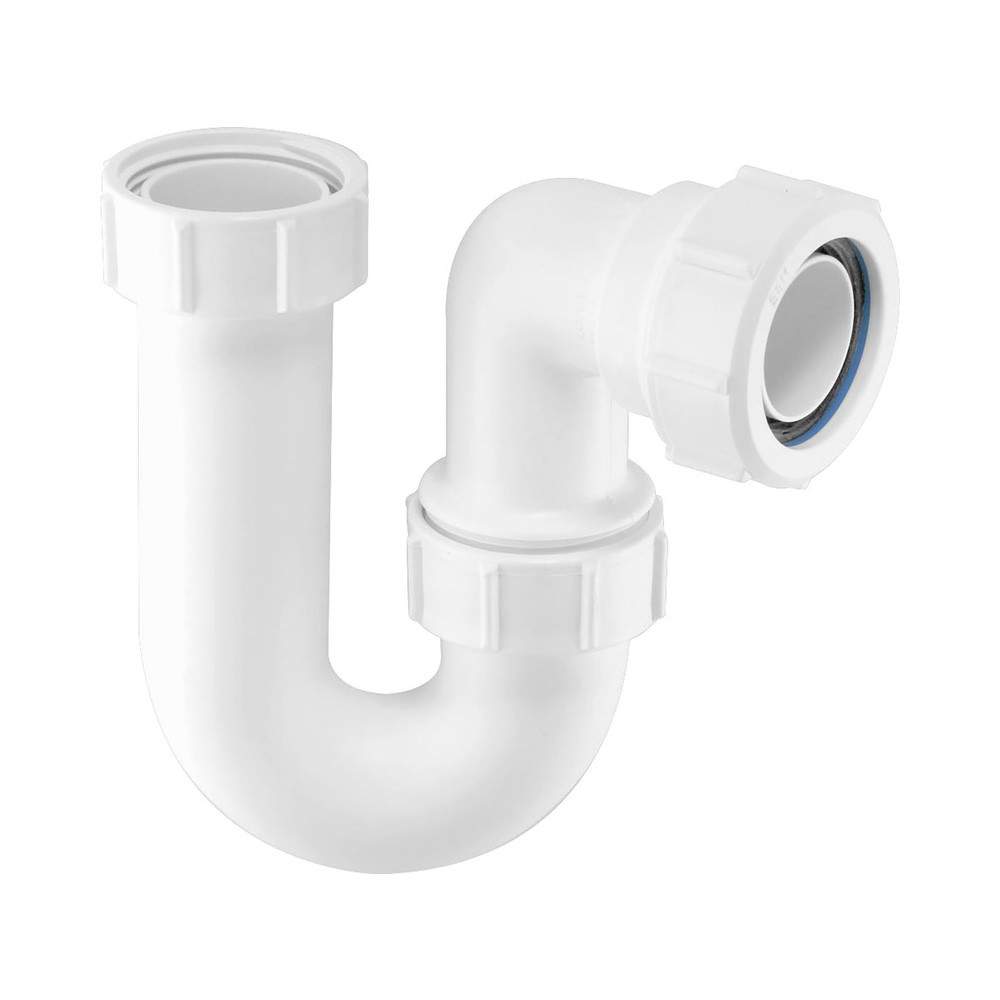 Mcalpine White 75Mm Tubular Seal Swivel P Trap - 1 1/2 Inch Plastic Polypropylene