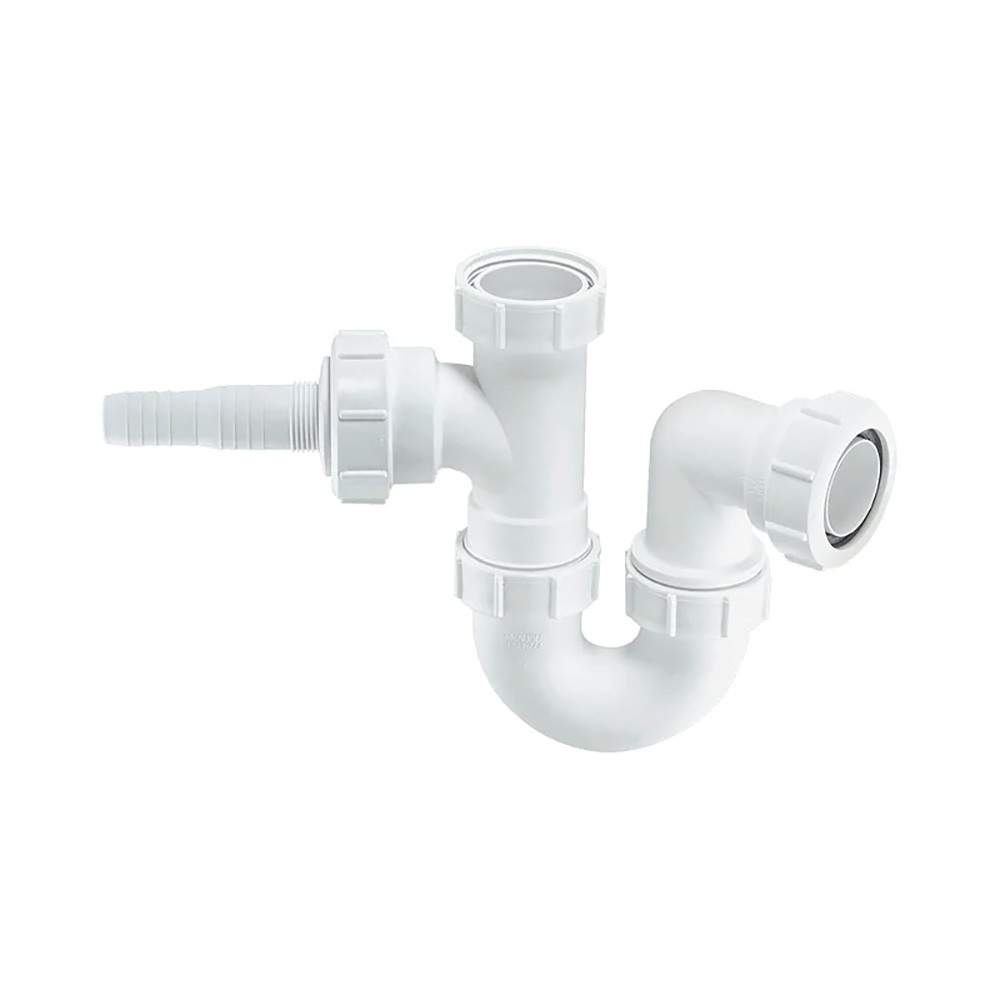 Mcalpine White Wm1 Washing Machine Sink Trap Polypropylene