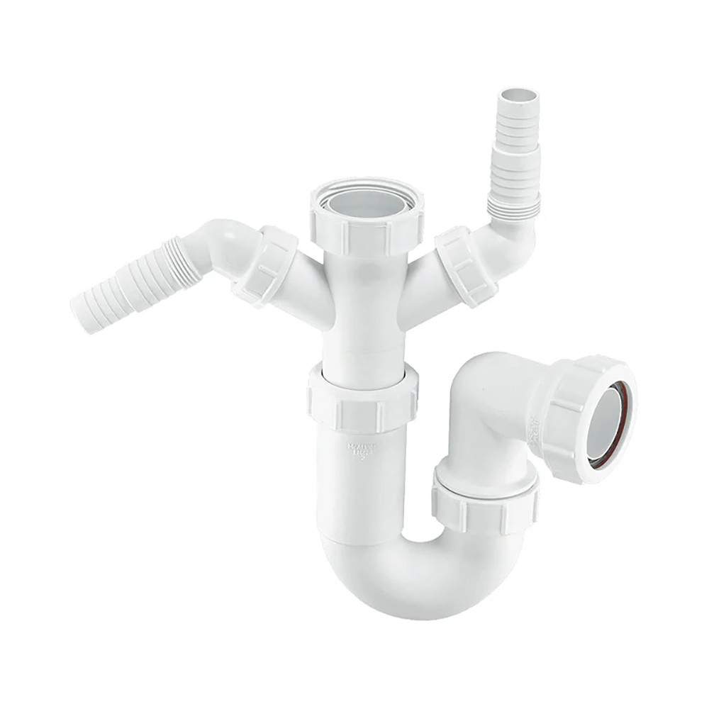 Mcalpine White Wm11 Double Spigot Appliance Trap - 1 1/2 Inch Polypropylene
