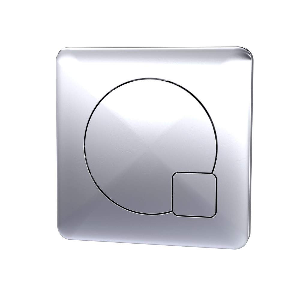 Nuie Brass Chrome Square Dual Flush Push Button Abs