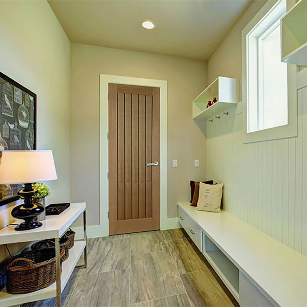 Mendes Cottage Internal Oak Un Finished Grooved Flush Door LS