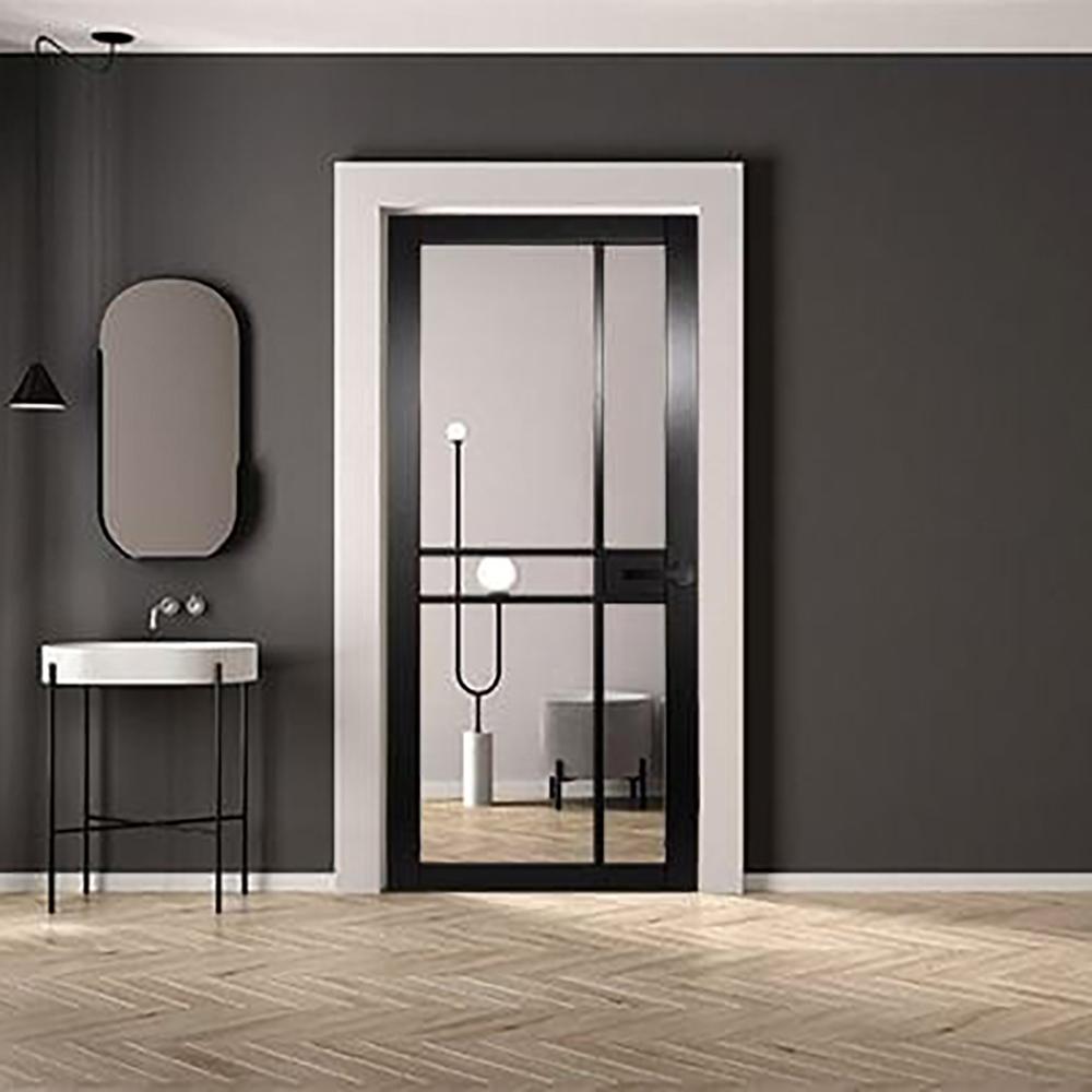 Mendes Naples Black Laminate Clear Glazed Internal Door