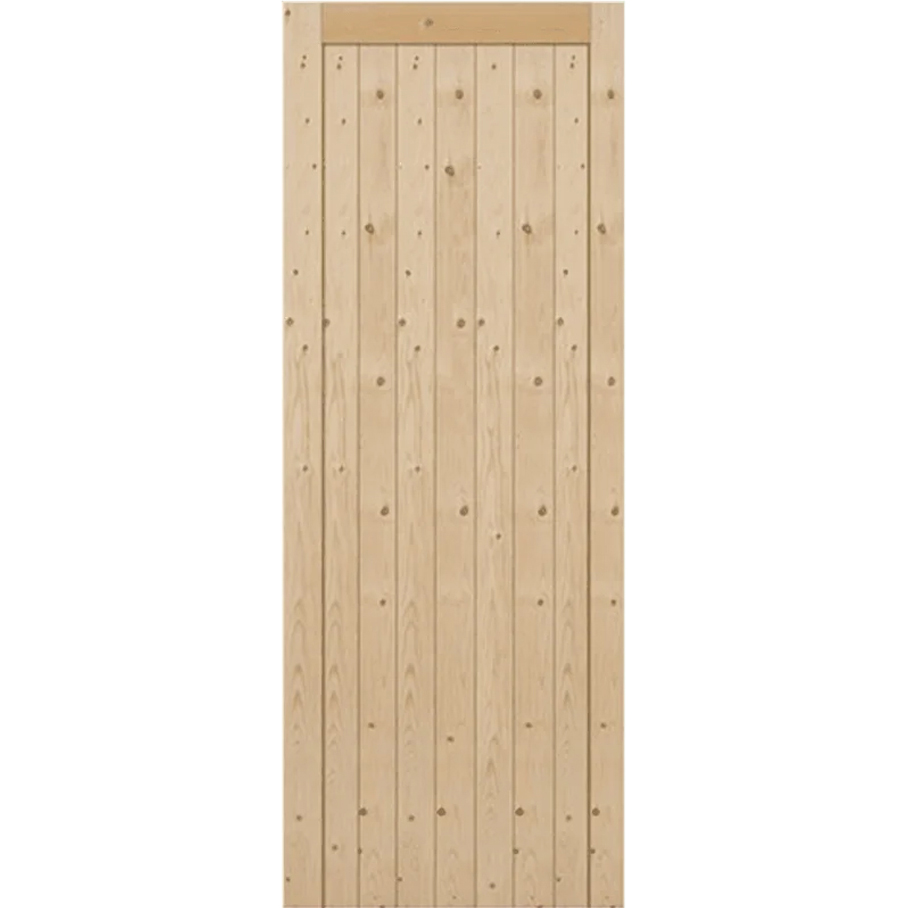 Mendes Redwood Framed Ledged and Braced Flush Grooved Door