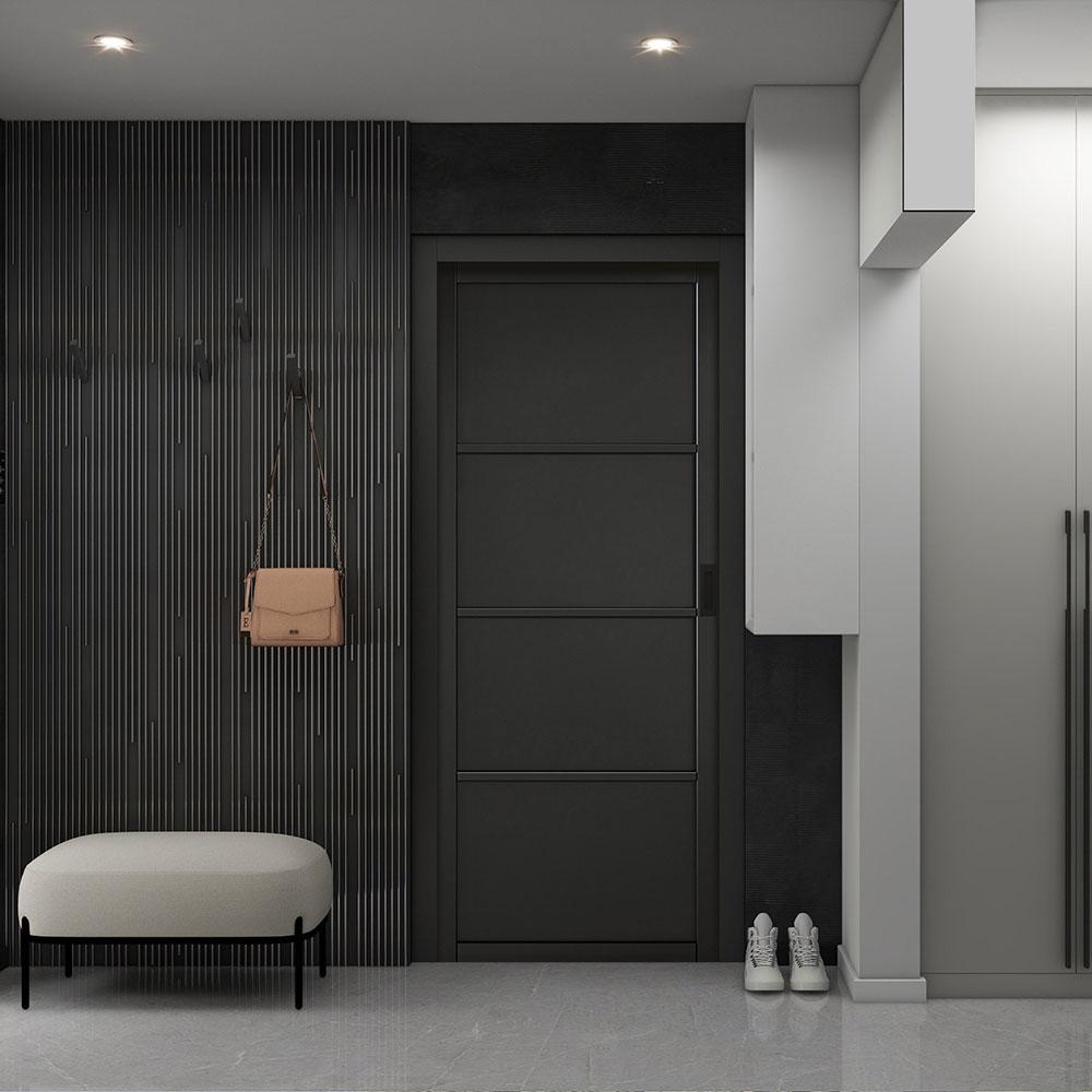 Mendes Rome Black Laminate Solid Internal Door