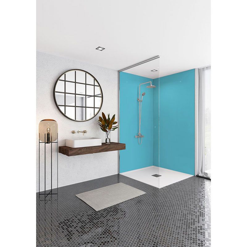 Mermaid Brilliance Aqua Gloss Acrylic Shower Panel 2440mm x 1200mm