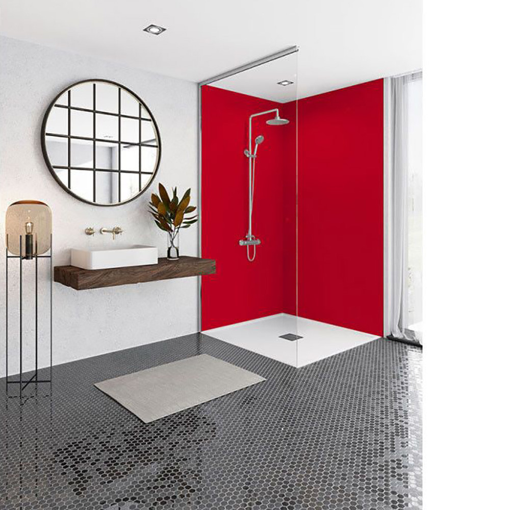 Brilliance Crimson Gloss Acrylic Shower Panel 2440mm x 600mm Tile