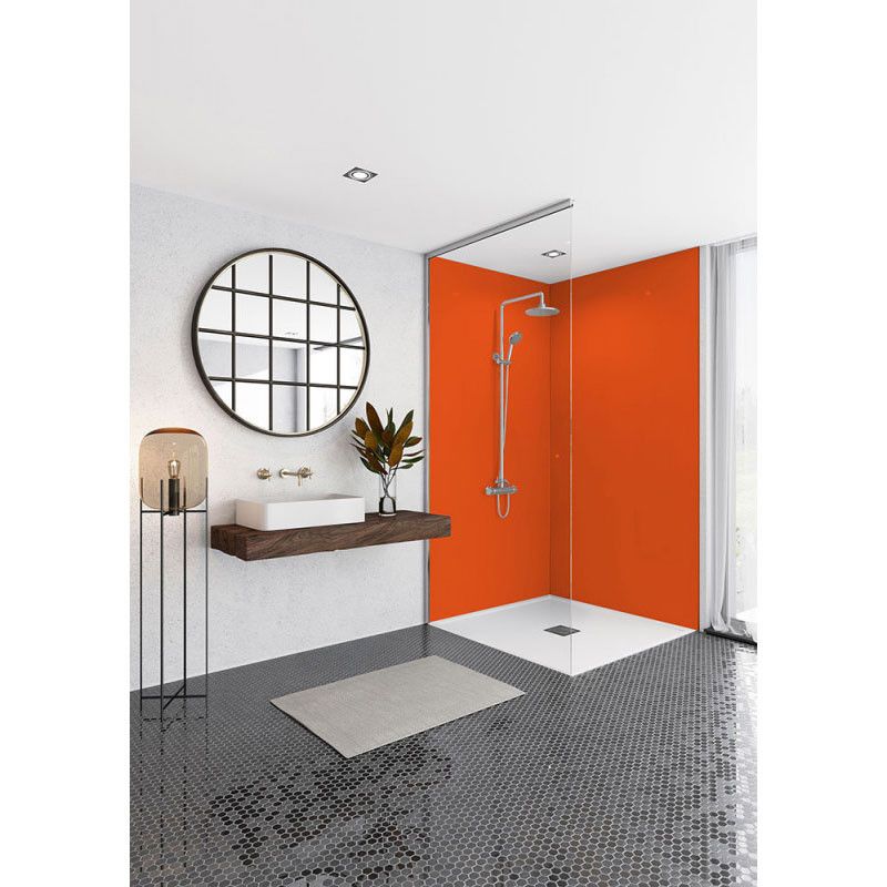 Brilliance Orange Matte Acrylic Shower Panel Tile Superstore®