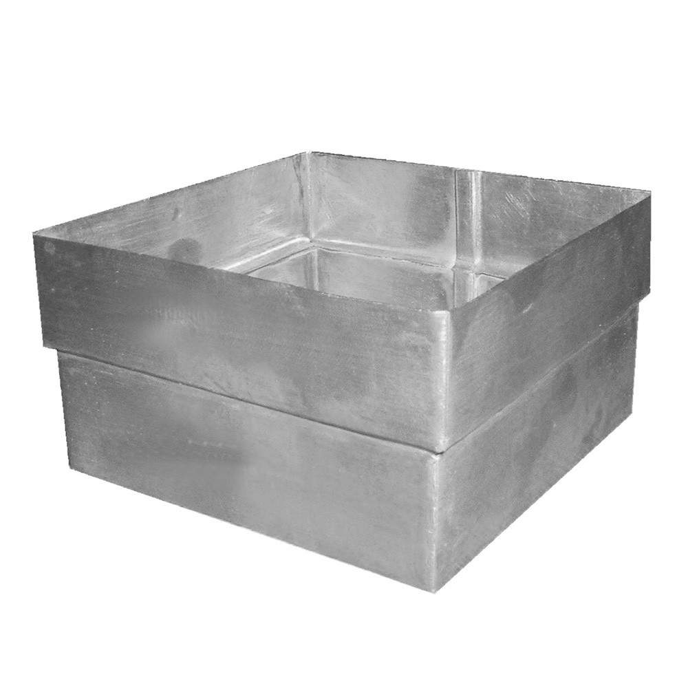 Metal Gutta Silver Stainless Steel 80X80mm Square Downpipe Connector - 60Mm