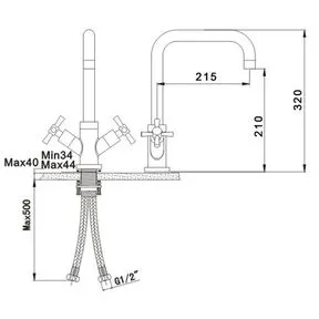 Milan Stainless Chrome Square Top Spout Basin Mixer Tap