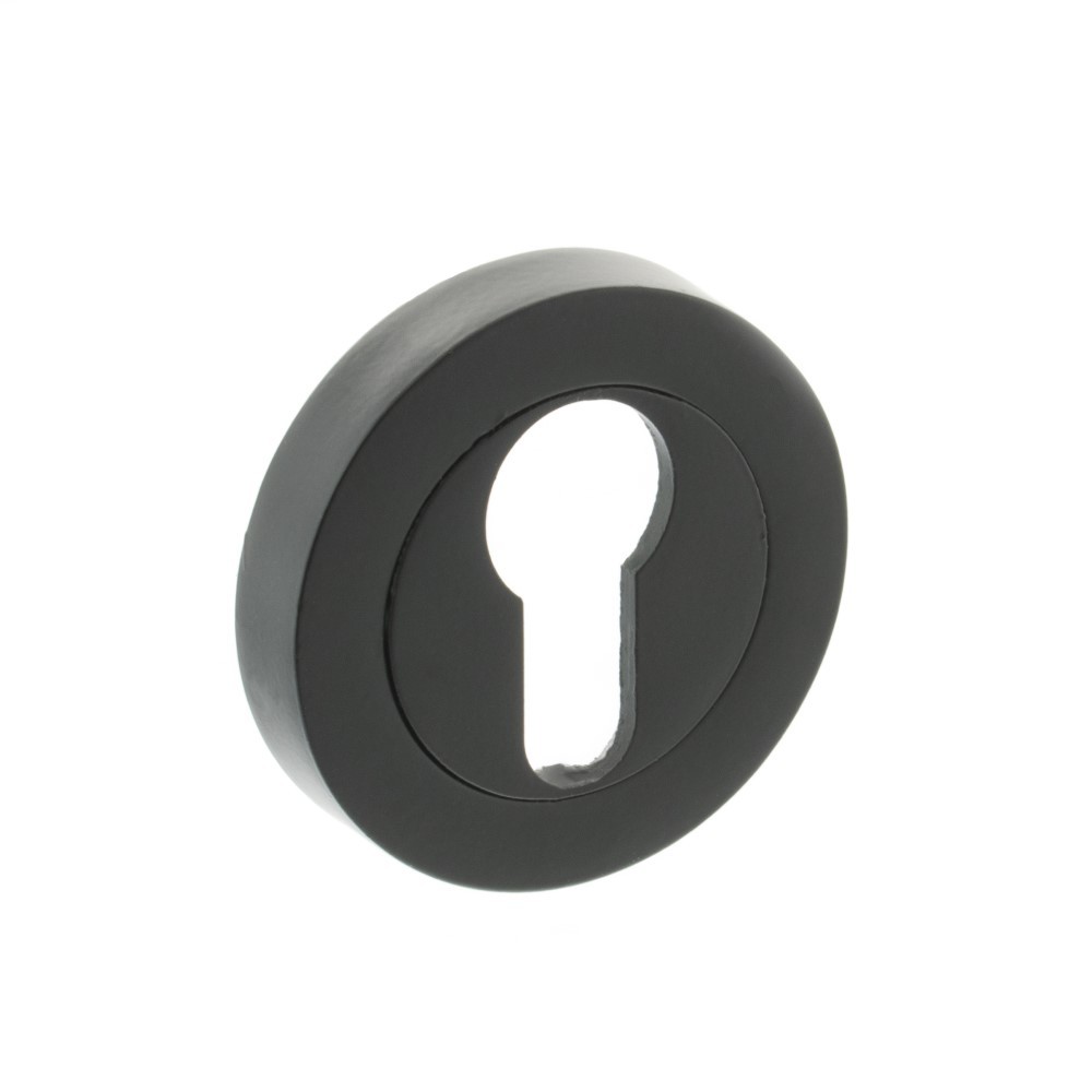 Millhouse Brass Euro Escutcheon Pair on Round Rose