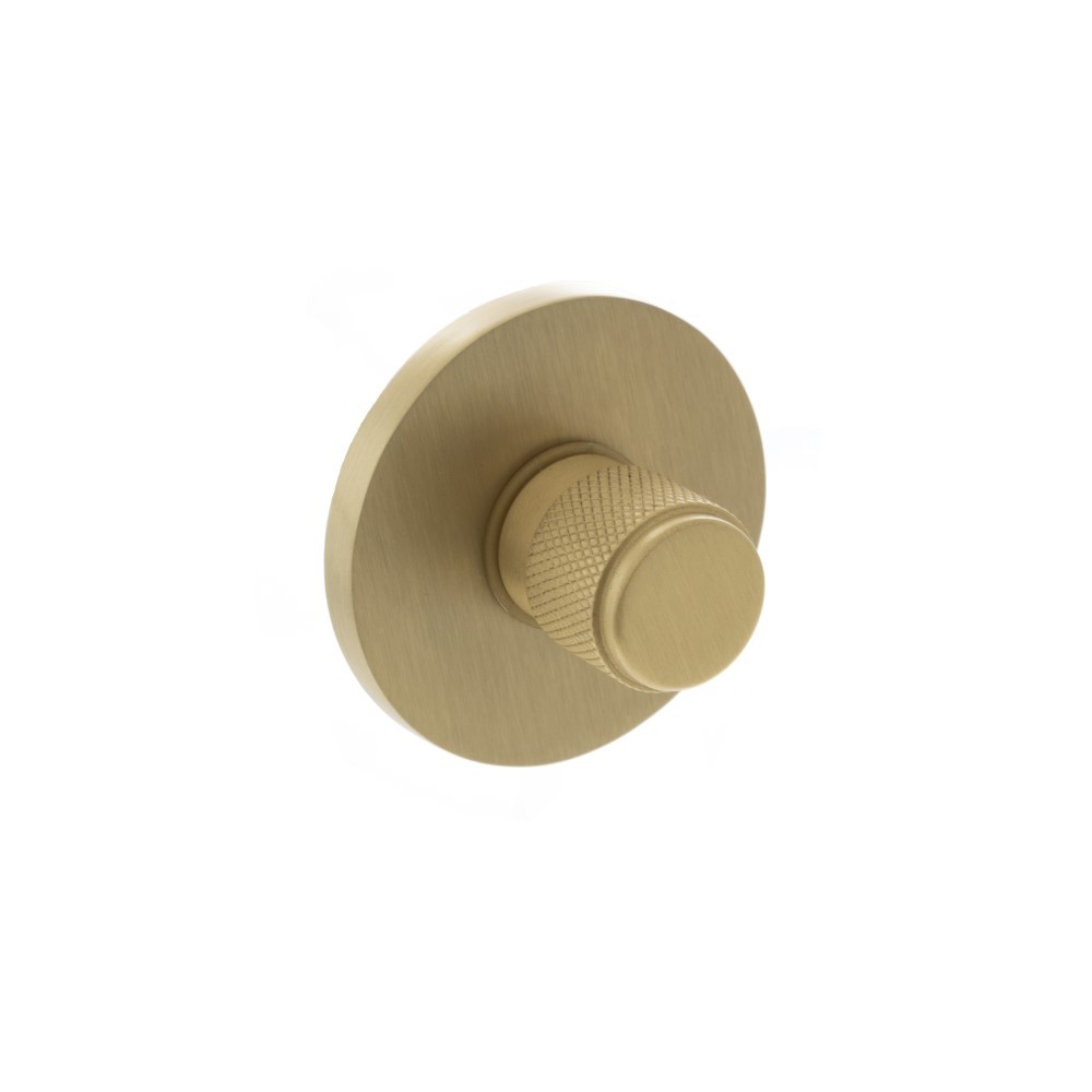 Millhouse Brass Knurled WC Turn & Release on 5mm Slimline Round Rose