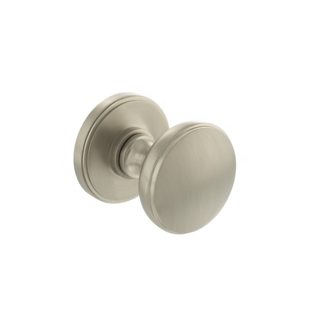 Millhouse_Brass_Edison_Solid_Brass_Domed_Mortice_Knob_on_Concealed_Fix_Rose Satin Nickel