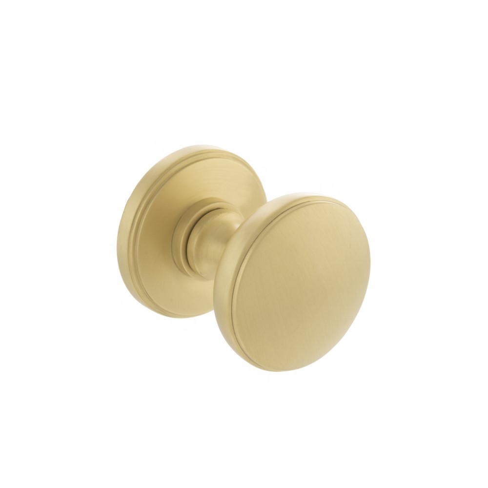 Millhouse_Brass_Edison_Solid_Brass_Domed_Mortice_Knob_on_Concealed_Fix_Rose Satin_Brass