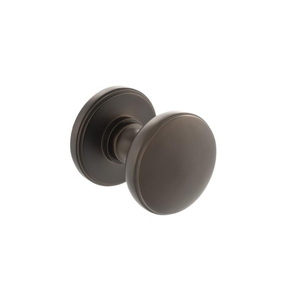 Millhouse_Brass_Edison_Solid_Brass_Domed_Mortice_Knob_on_Concealed_Fix_Rose Urban Dark Bronze