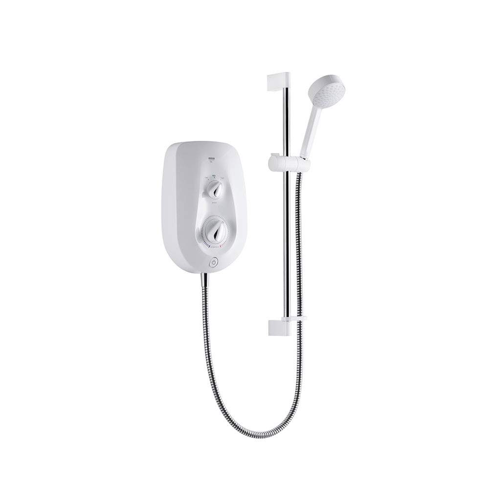 Mira White Vie Electric Shower - 9.5Kw Silver