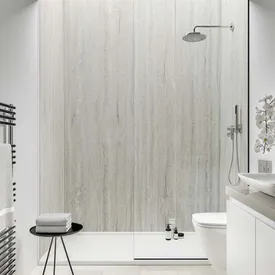 Multipanel Contemporary Jupiter Silver Tongue & Groove Hydrolock Shower Wall Panel
