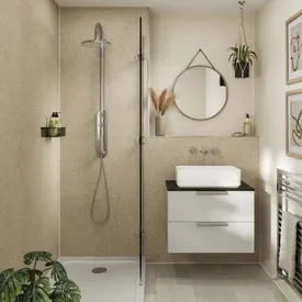 Multipanel Contemporary Tavolo Taupe Unlipped Shower Wall Panel