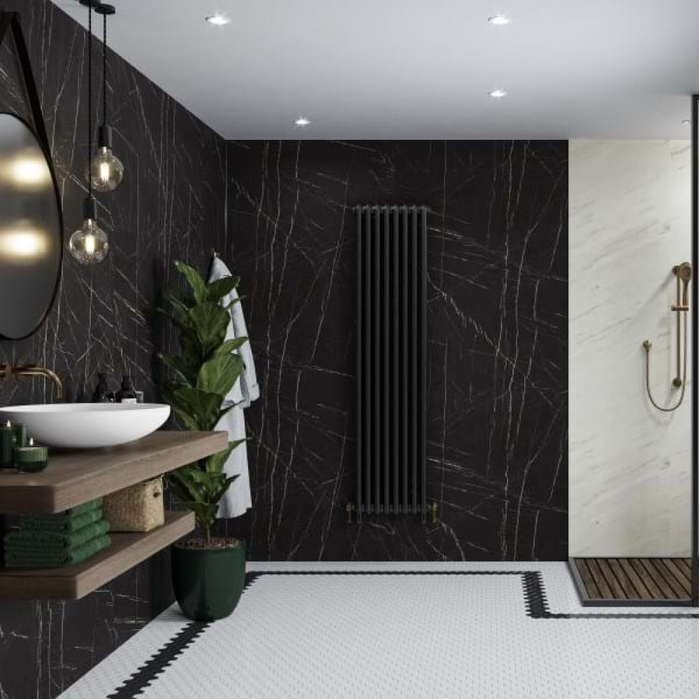 Multipanel Linda Barker Black Pietra Unlipped Shower Wall Panel 