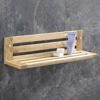 Natural Solid Oak 600mm Long Slatted Shelf