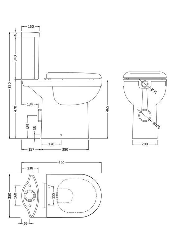 Nuie Ivo White Comfort Height Toilet Pan & Cistern Plumbing Superstore®