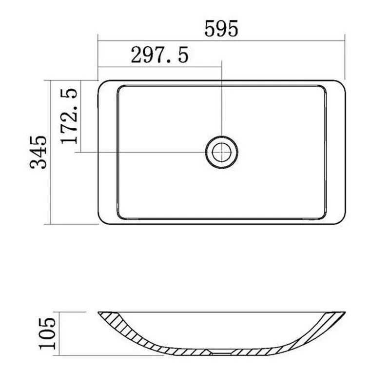 Nova 600mm x 350mm White Stone Resin Large Rectangular Basin | Plumbing ...