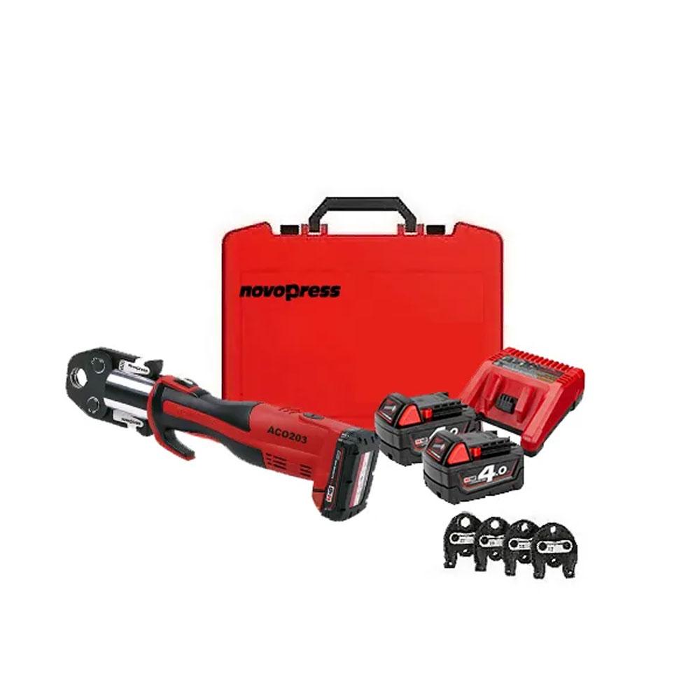 Novopress ACO203 Bundle with Case, 2 Batteries, Charger & 15mm-54mm M Profile Jaws