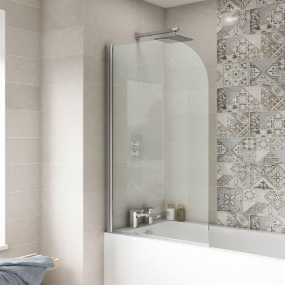 Nuie Polished Chrome Bath Screen