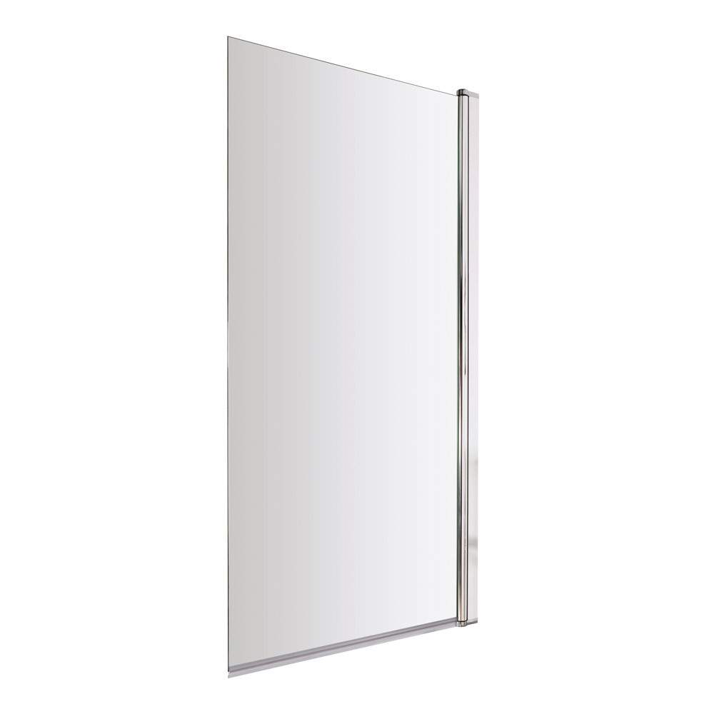 Nuie Chrome Polished Square Bath Screen Aluminium Glass