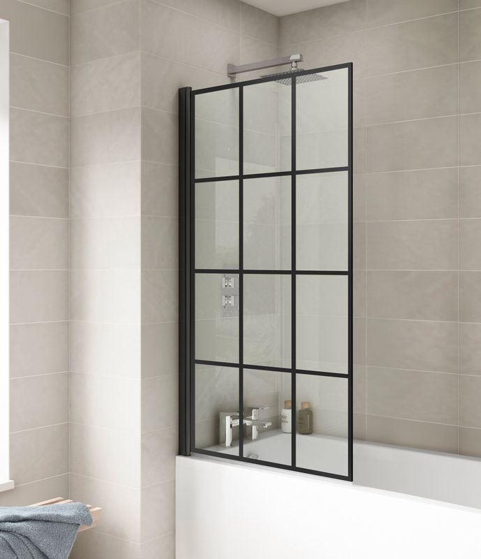 Nuie Matt Black Square Frames Bath Screen Plumbing Superstore®