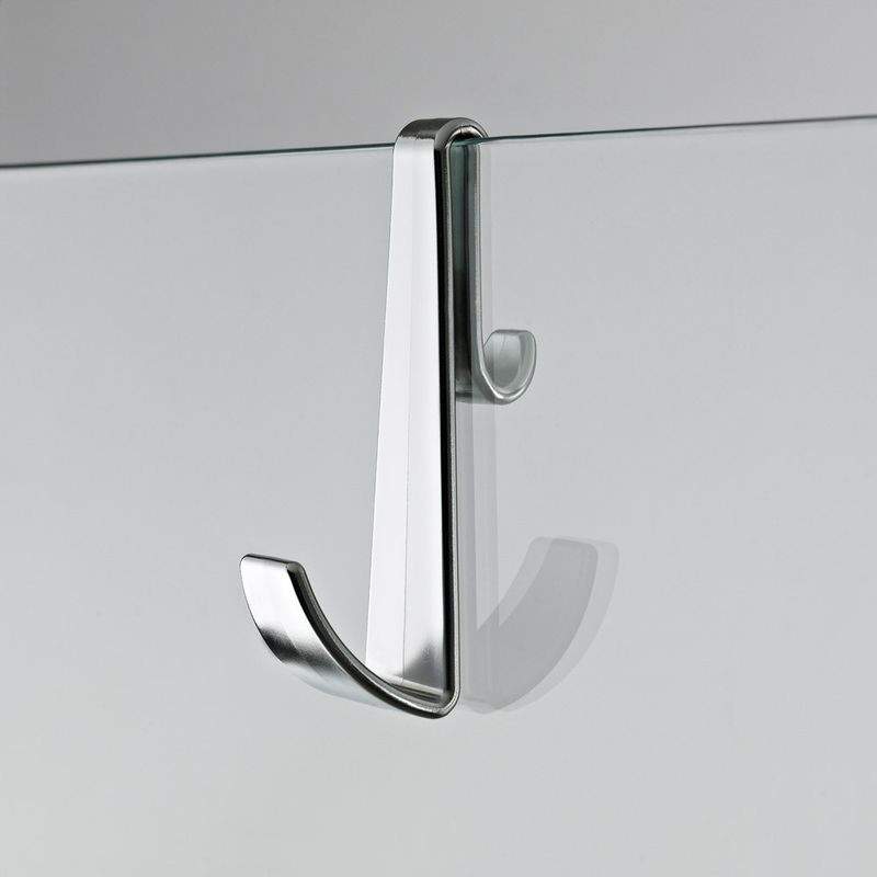 Nuie Silver Frameless Chrome Enclosure Hook Stainless Steel