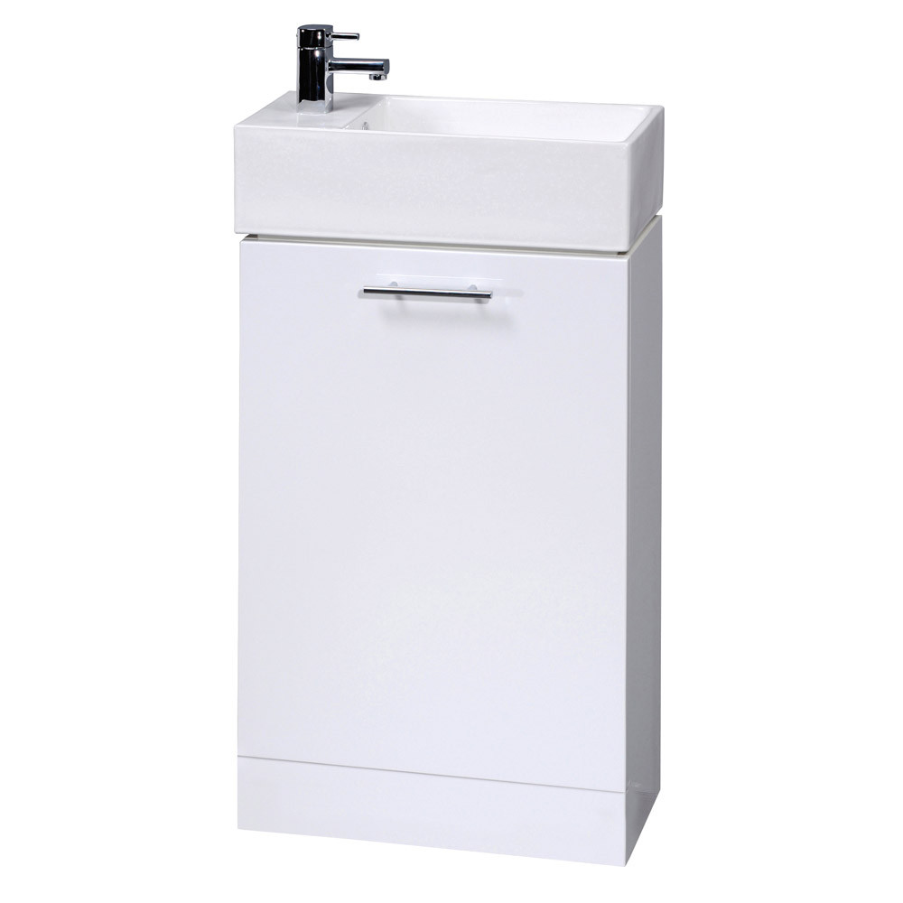 Nuie Mayford Free Standing White Compact Cabinet & Basin