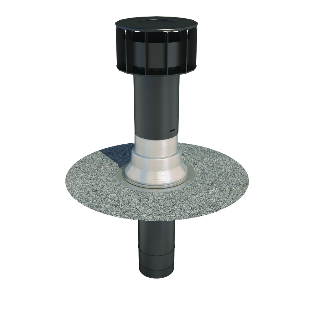 Ubbink OFT4 Bitumen Flat Roof Vent Terminal (Twin Wall) - 131mm Diameter