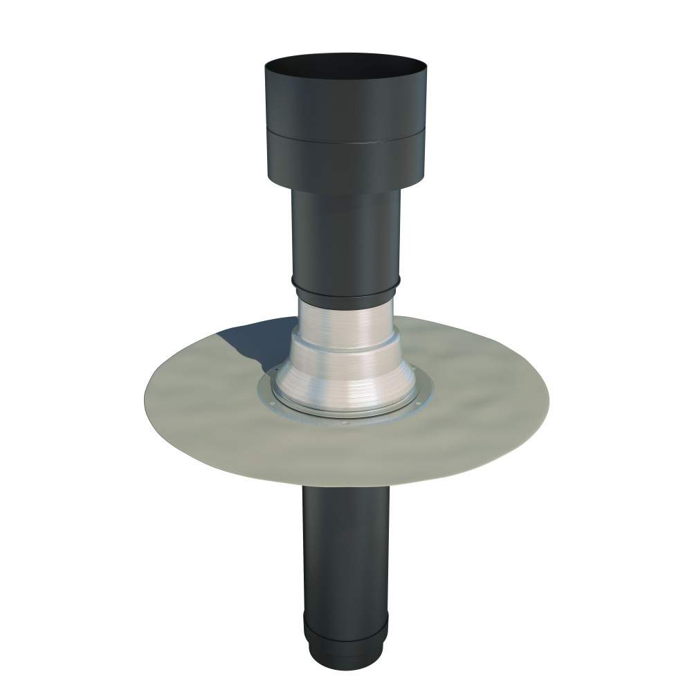 Ubbink OFT5 PVC Insulated Flat Roof Vent Terminal - 150mm (Black)