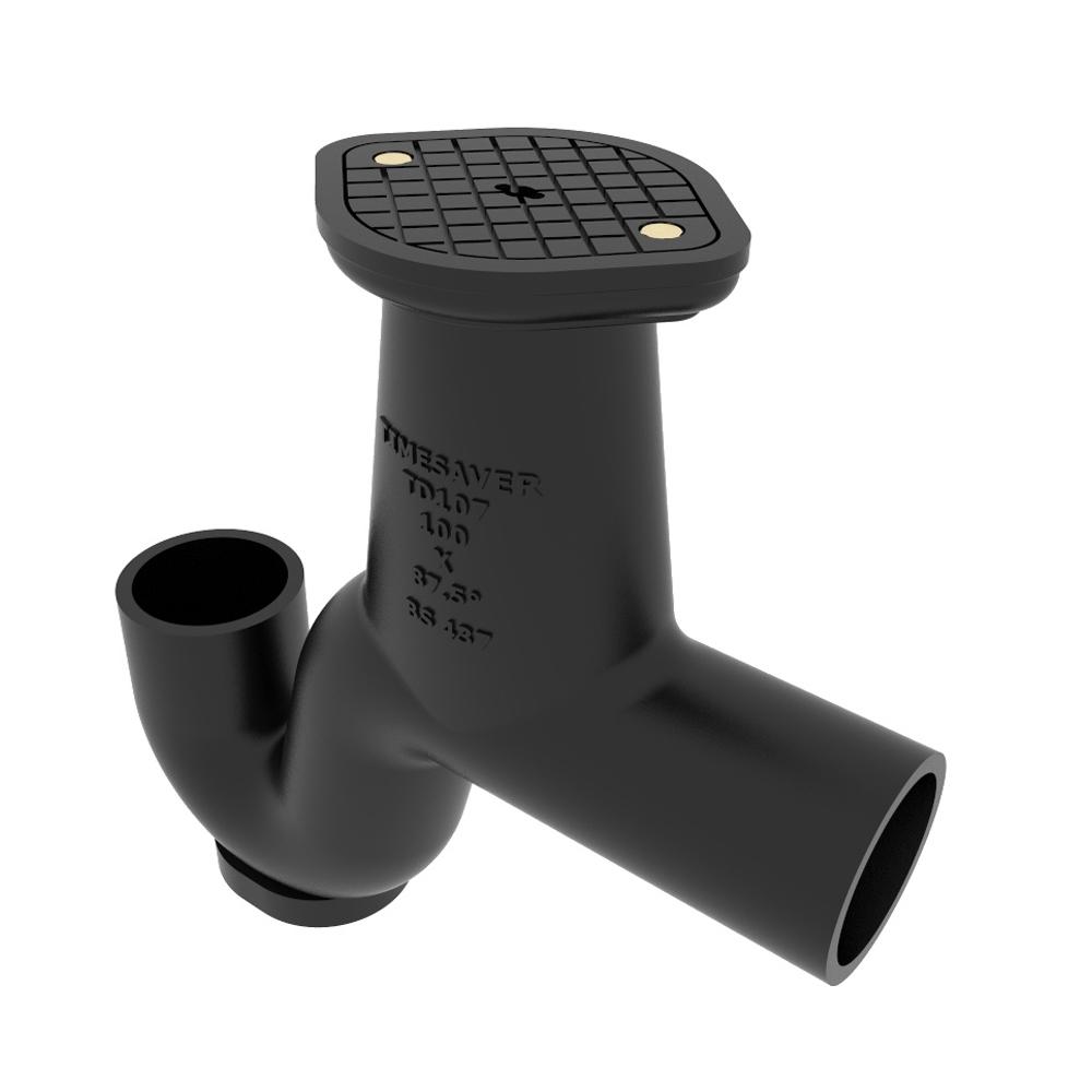 Pam Building Cast Iron Drain Pipe 87.5 Degree Gully Trap with Surface Access - 100mm