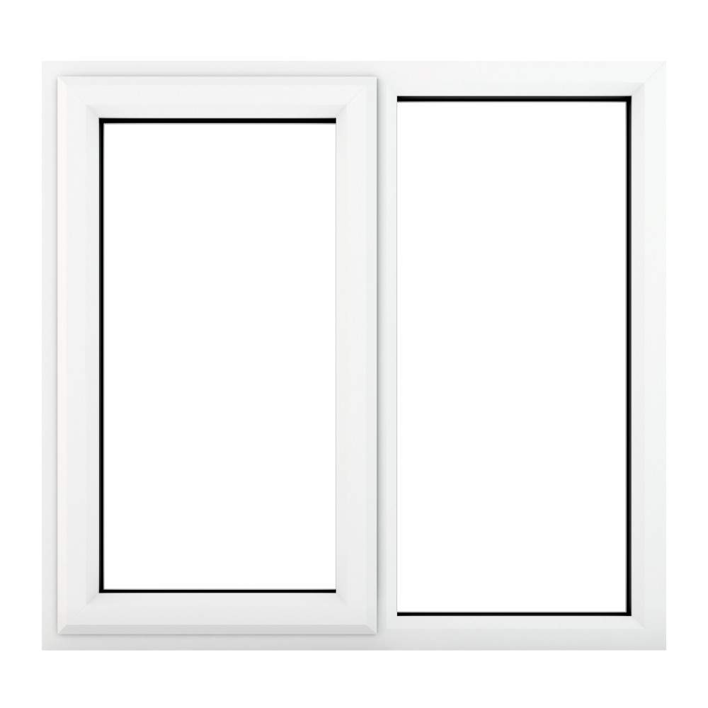 Crystal Triple Glazed Left Hand Side Hung Clear White Window - 610mm x 1040mm uPVC
