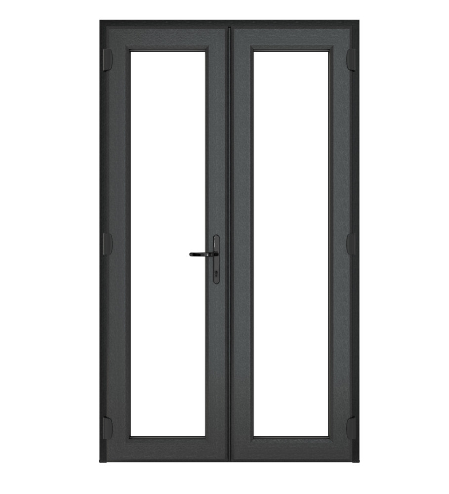 Crystal Triple Glazed Grey/White French Door