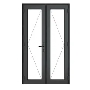 Crystal Triple Glazed Grey/White French Door