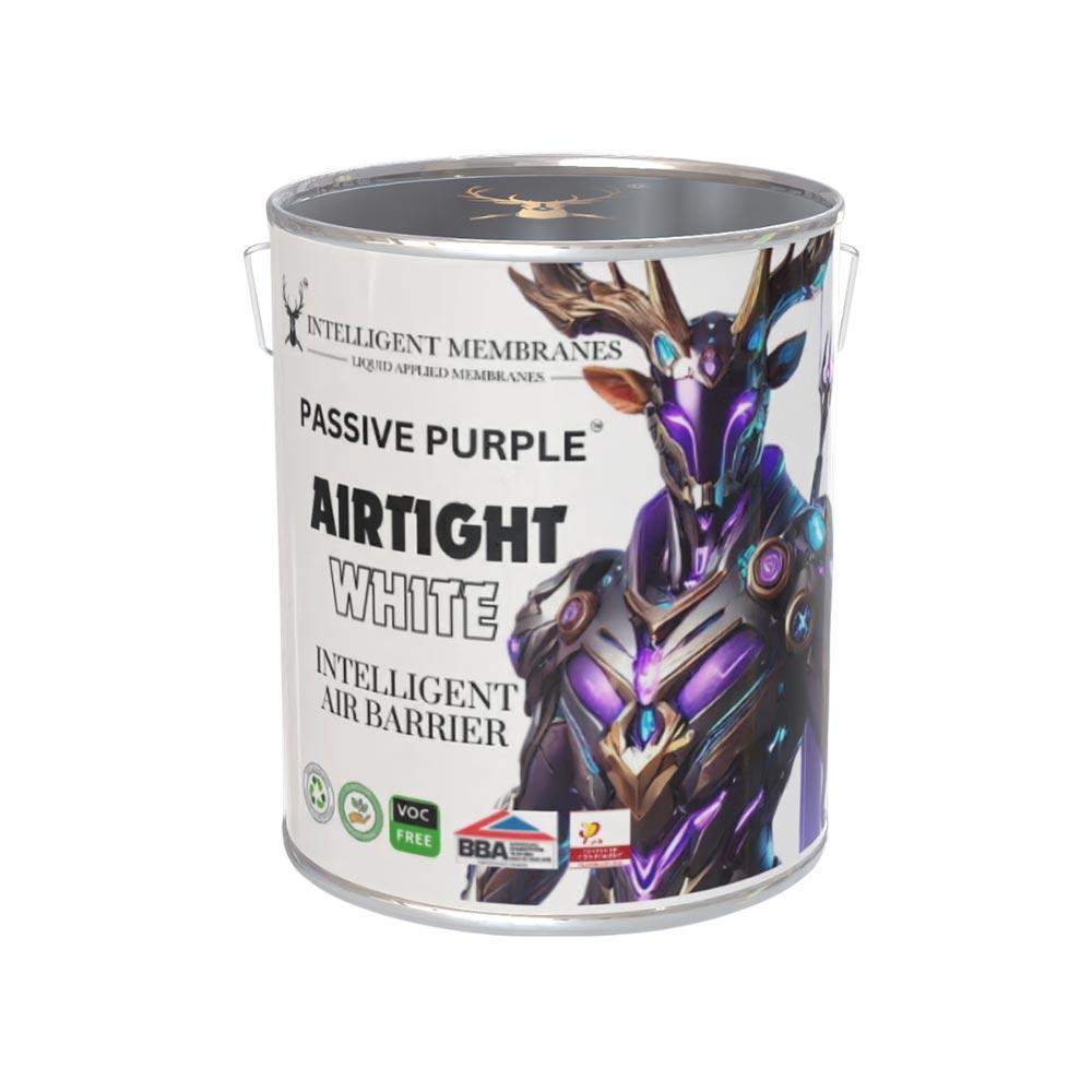 Intelligent Membranes White Passive Purple Airtight Spray / Roller Applied Liquid Vapour Control Membrane Paint - 11.4Kg