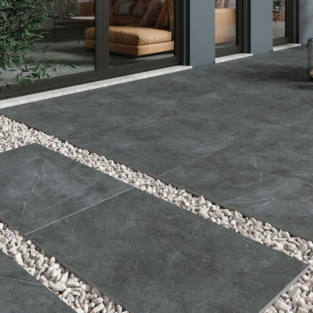 Pavestone Amalfi Anthracite Grey Porcelain Paving Slabs - 900mm x 600mm