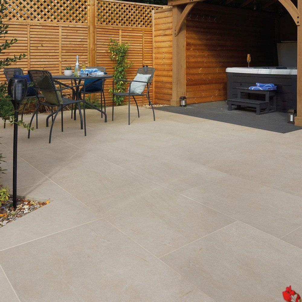 Pavestone Amalfi Beige Porcelain Paving Slabs - 900mm x 600mm
