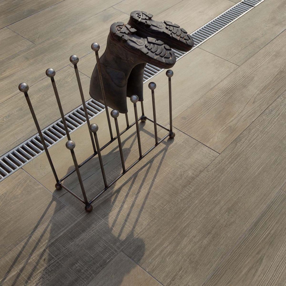 Pavestone Deckwood Cinder Wood-Effect Porcelain Plank Paving Slabs - 1200mm x 295mm