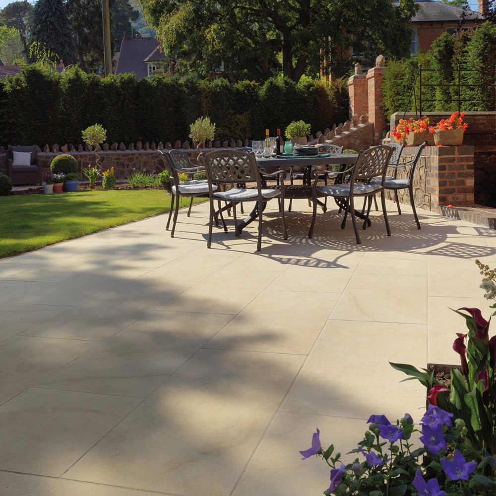 Pavestone Dolomite French Limestone Porcelain Paving Slabs - 1000mm x 500mm