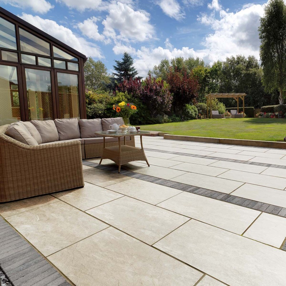 Pavestone Dolomite Travertine Porcelain Paving Slabs - 1000mm x 500mm