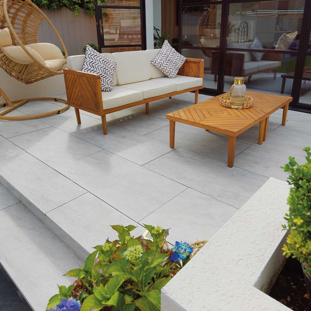 Pavestone Dolomite White Porcelain Paving Slabs - 1000mm x 500mm