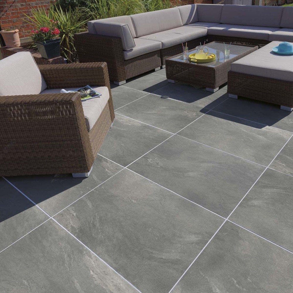 Pavestone Evo Grey Porcelain Patio Paving Slabs - 900mm x 600mm